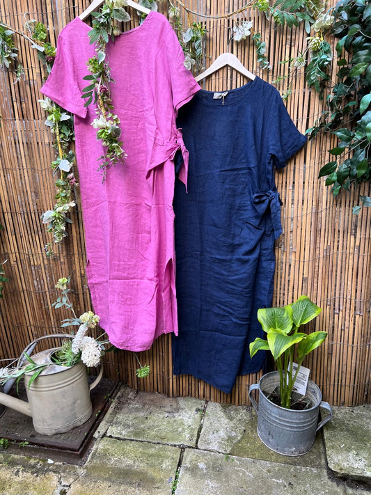 Isla Linen Dress (3 colours ) remove navy add mustard and brown