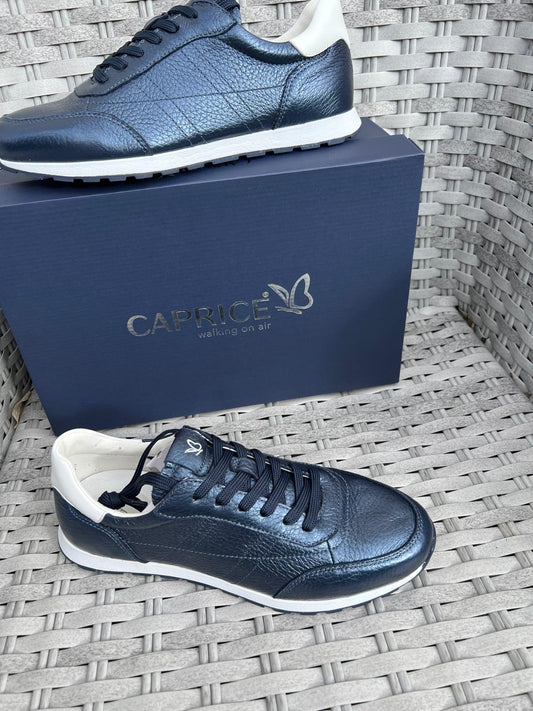 Caprice Navy Metallic Blue Trainers