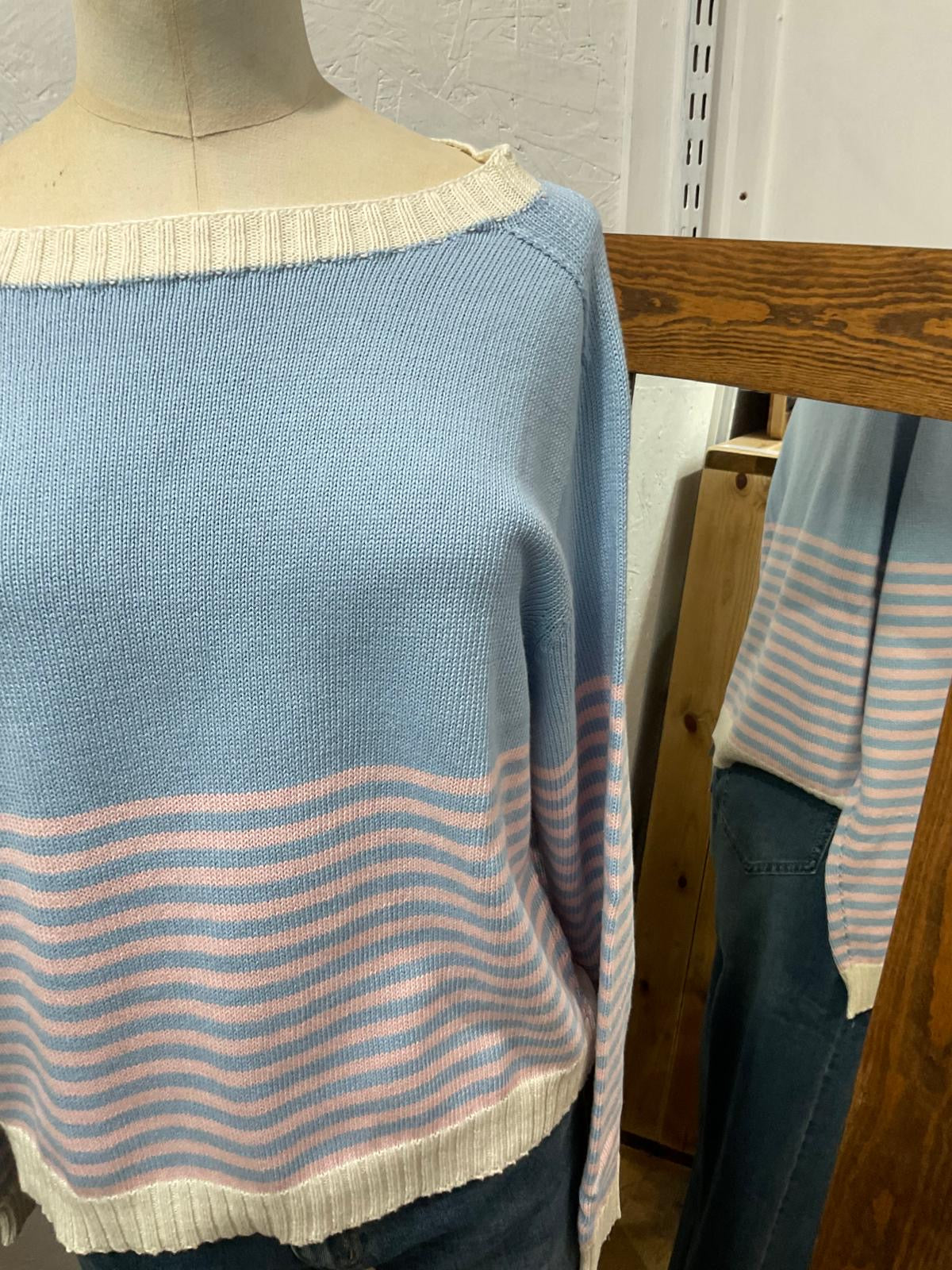 Lola Striped Cotton Contrast Jumper (4 Colours)