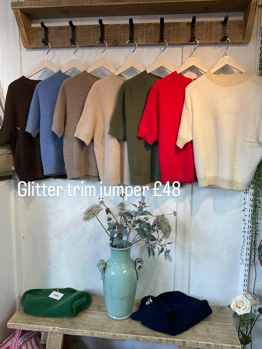 Gold trim Alpaca jumper