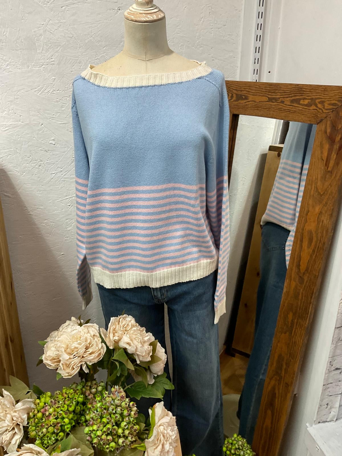 Lola Striped Cotton Contrast Jumper (4 Colours)