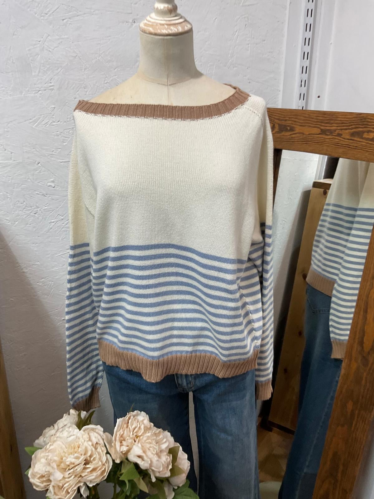 Lola Striped Cotton Contrast Jumper (4 Colours)