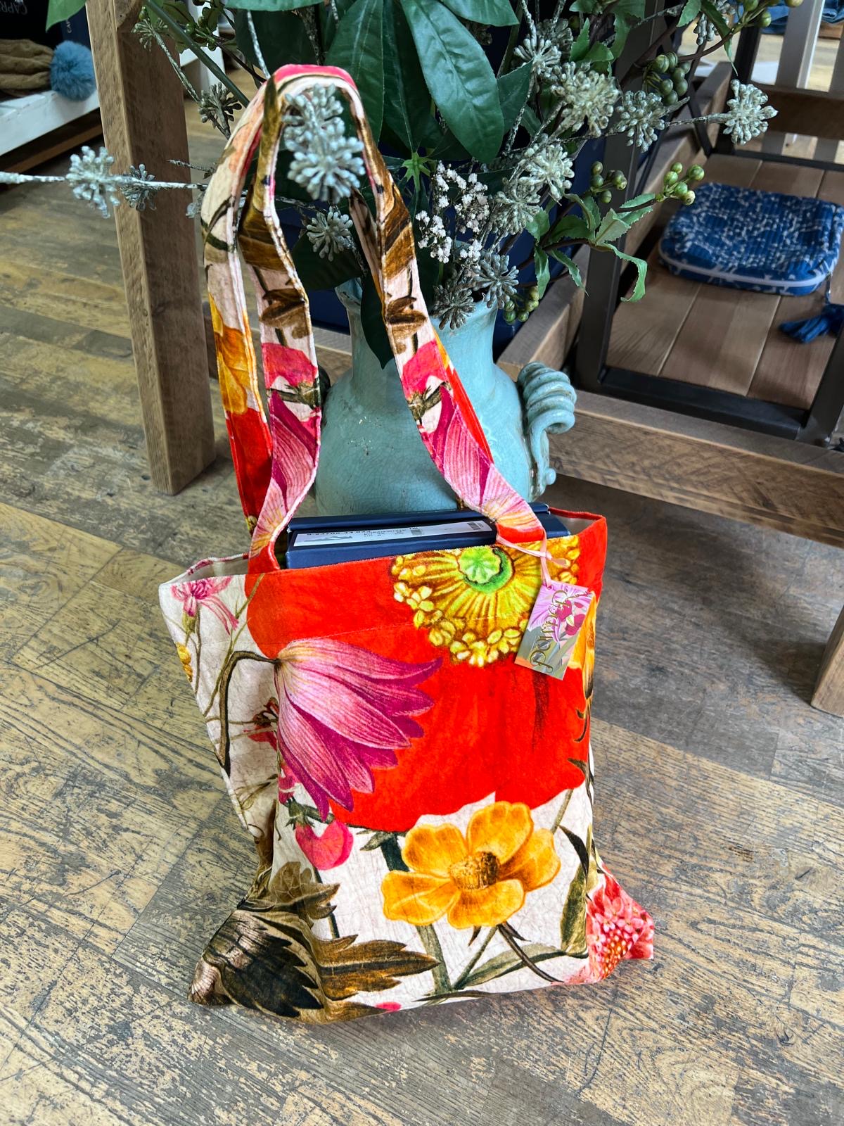 Peony Velvet Flower Tote Bag
