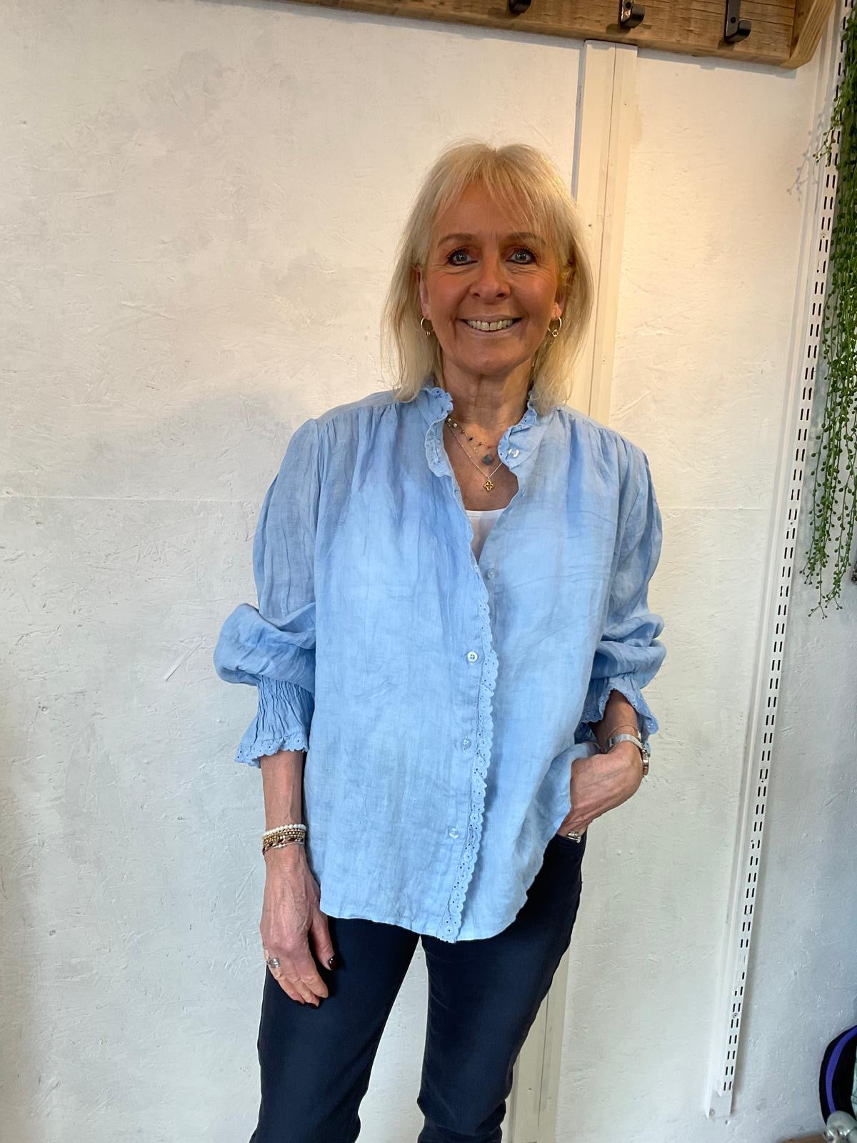 Jena Powder Linen Blouse (2 Colours Available)