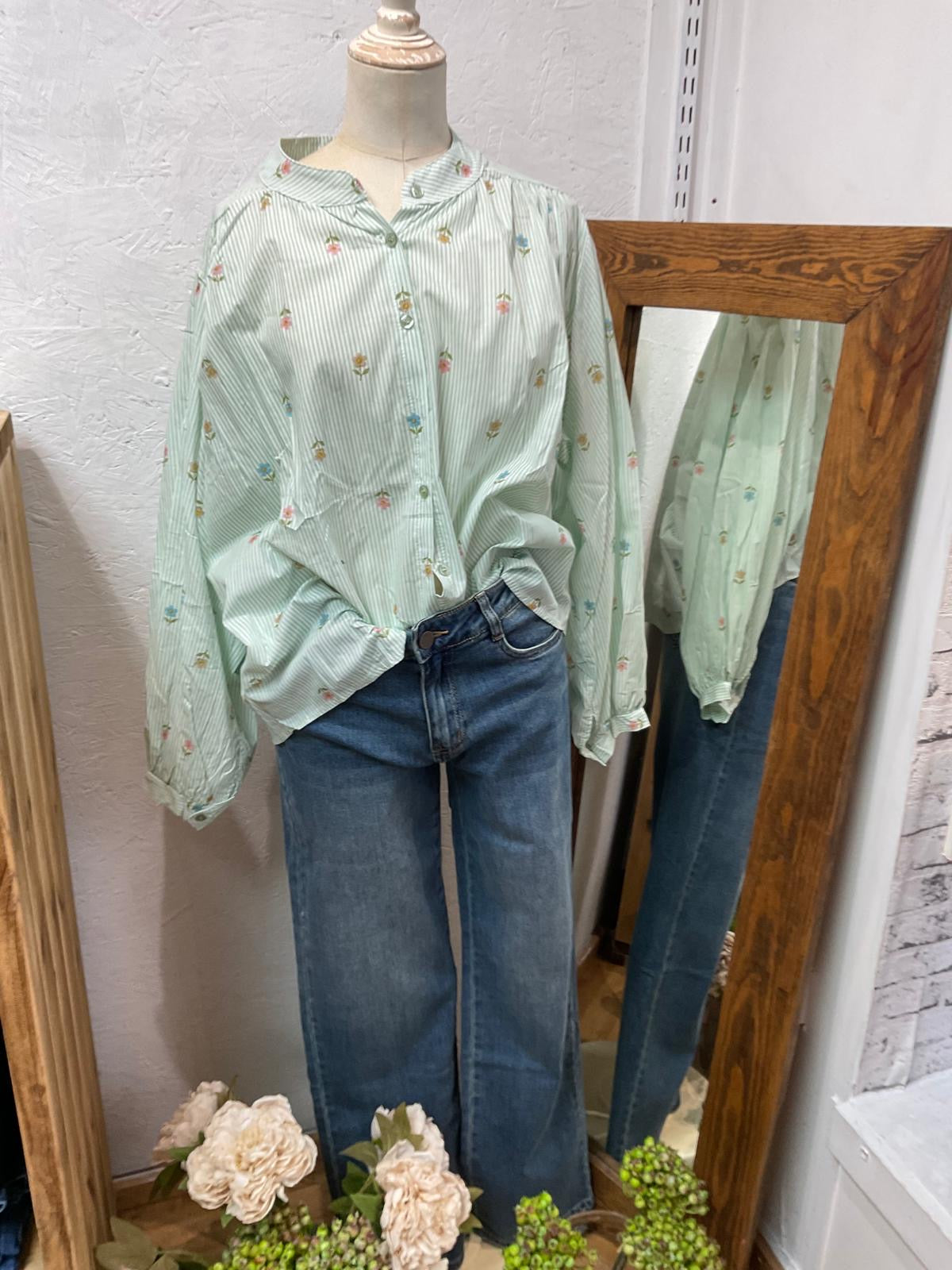 Betty Striped Floral Blouse (5 Colours)