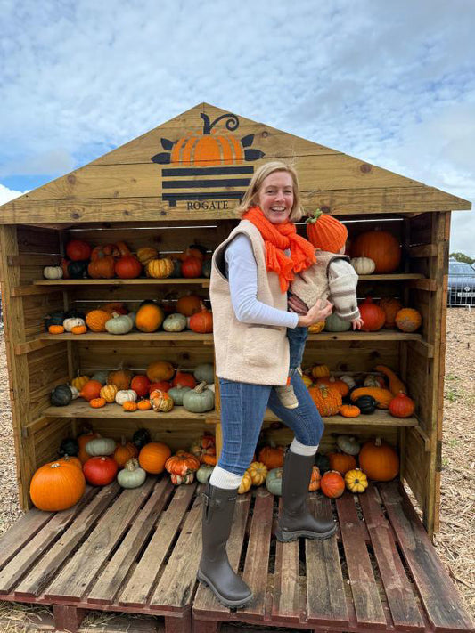 Abbie Gillet on Location photoshoot in Rogate pumpkin patch