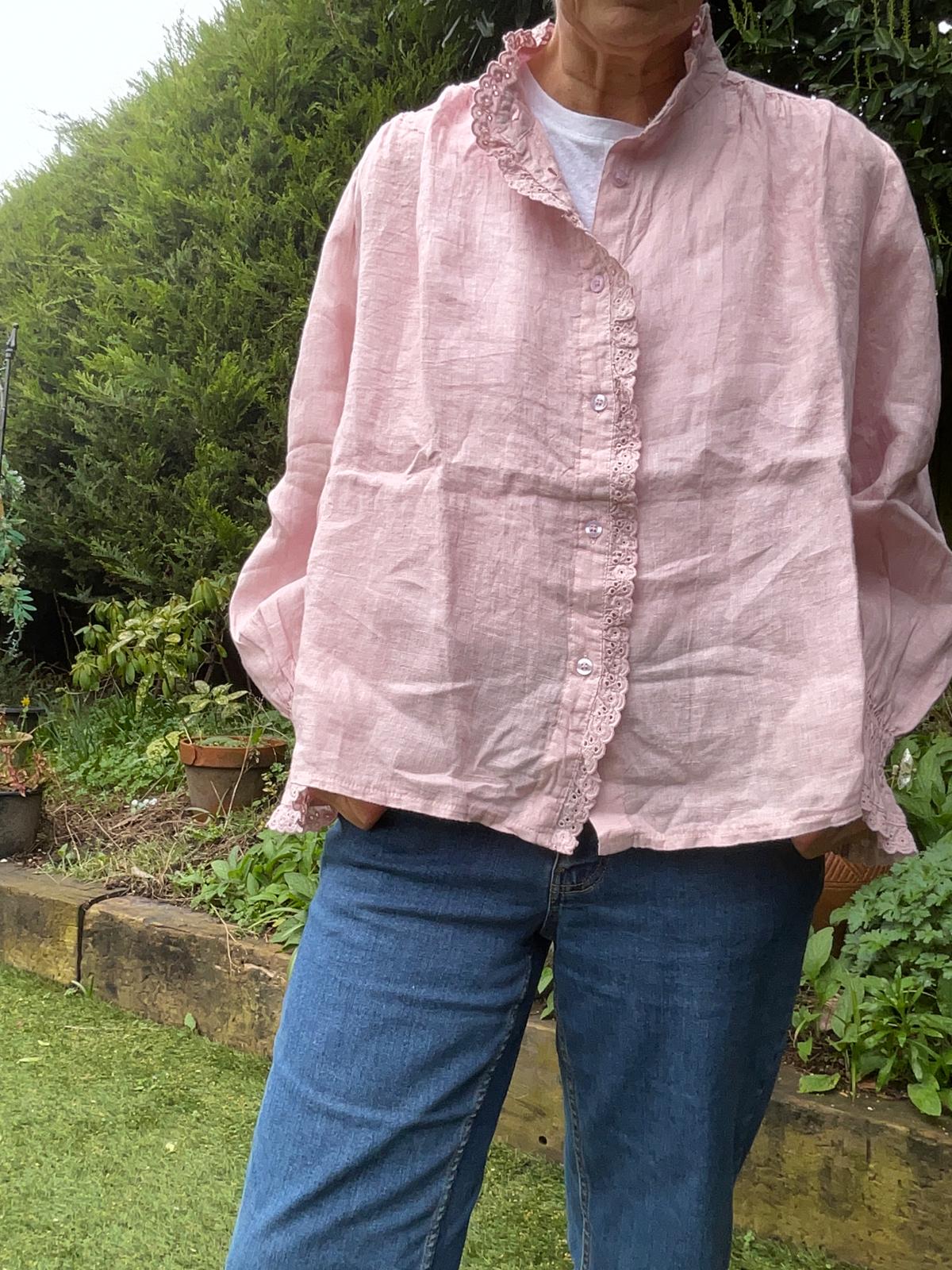 Jena Powder Linen Blouse (2 Colours Available)