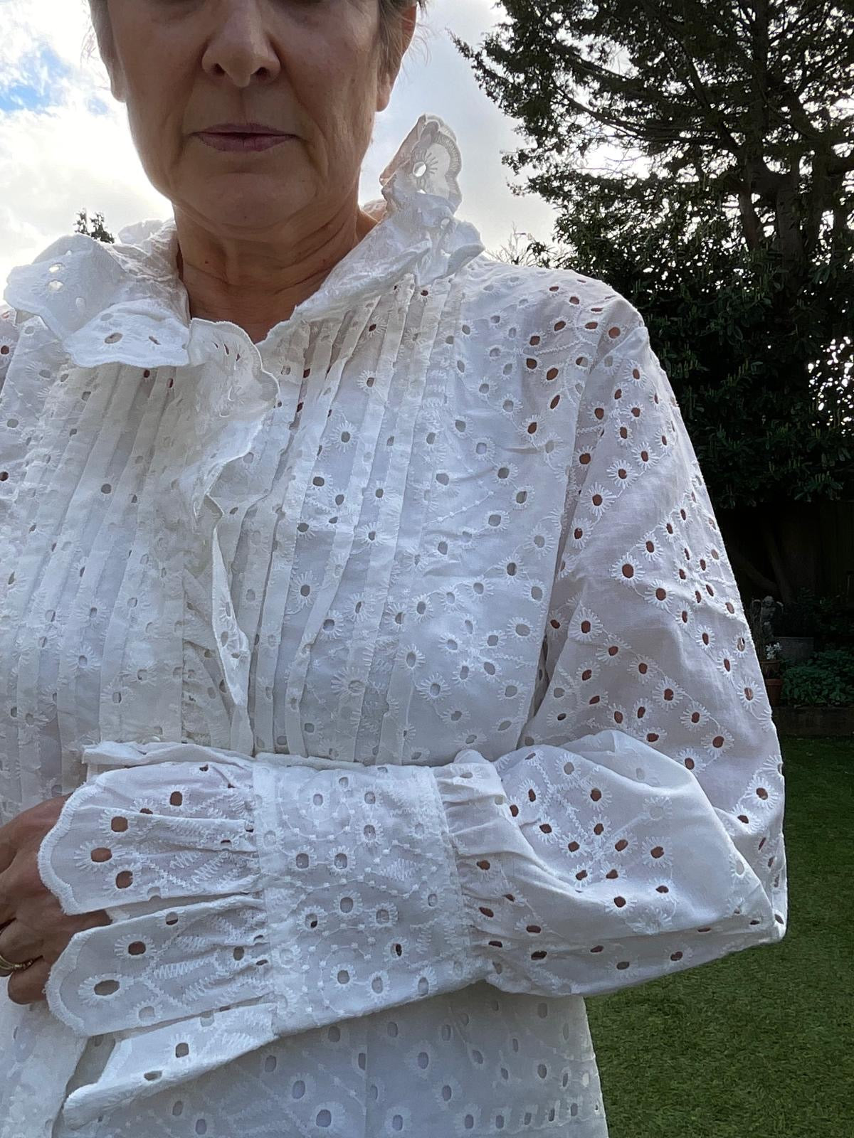 Lucie  Broderie Anglaise White Blouse