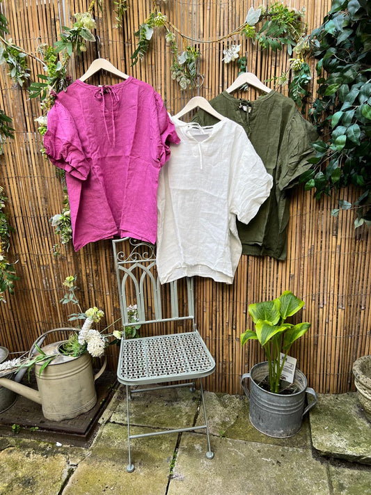 Willow Loose Cut Linen Top (3 Colours)