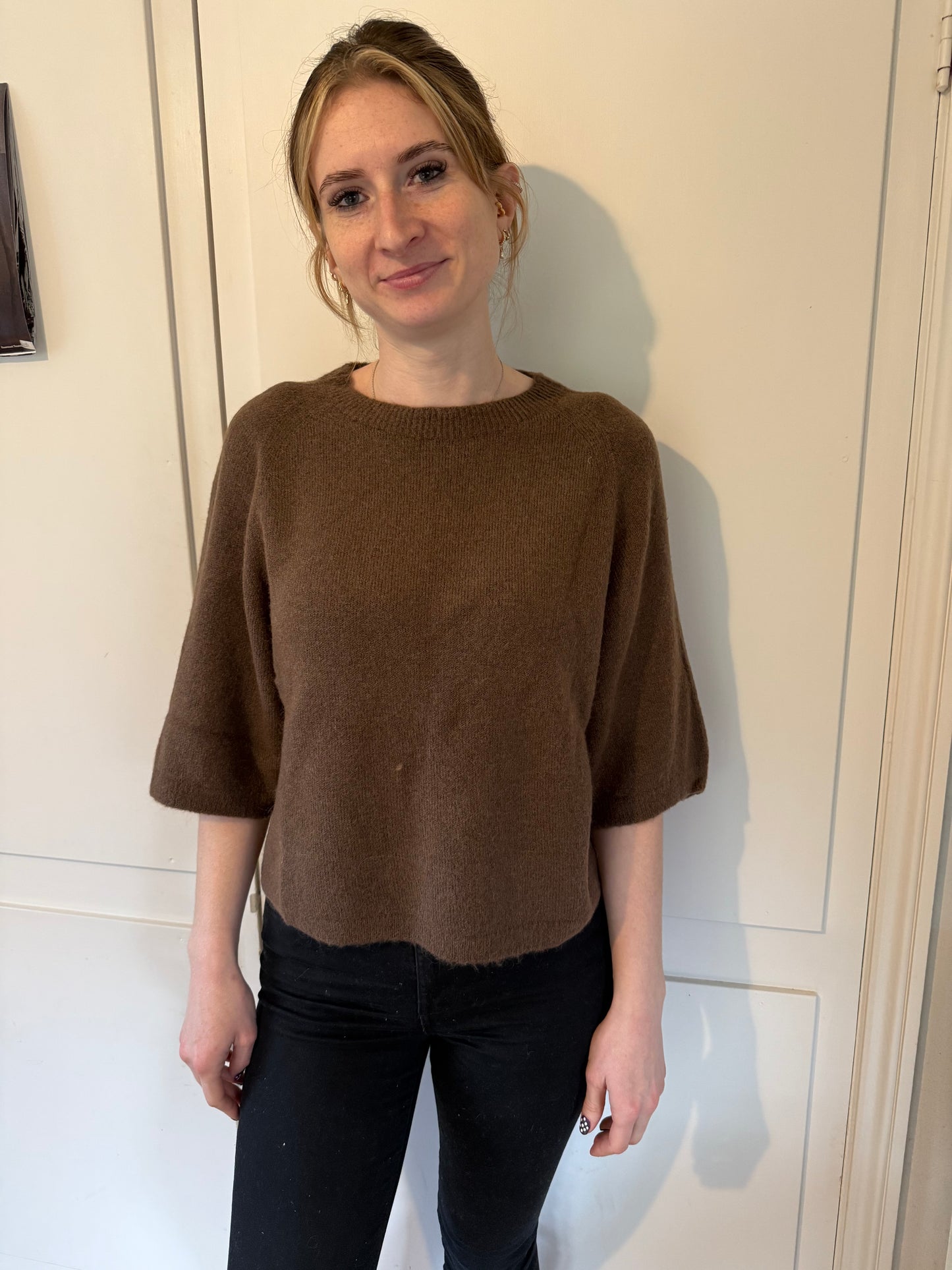 Chloe  Brown Short Sleeve Jumper