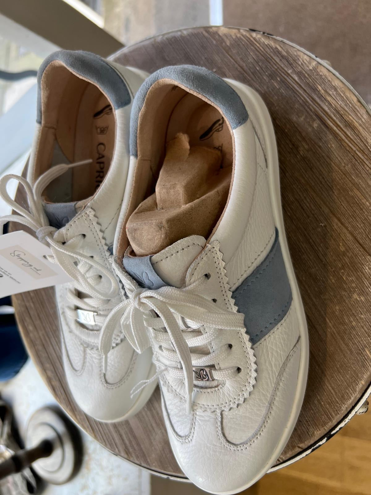 White & Powder Blue Caprice Trainers