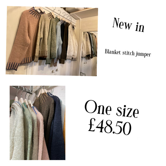 Turtke neck Blanket stitch jumper