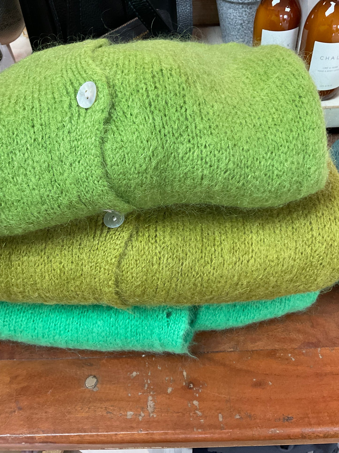Short sleeve mohair cardigan