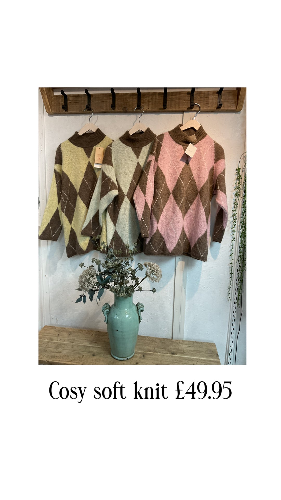 Turtke neck argyle jumper