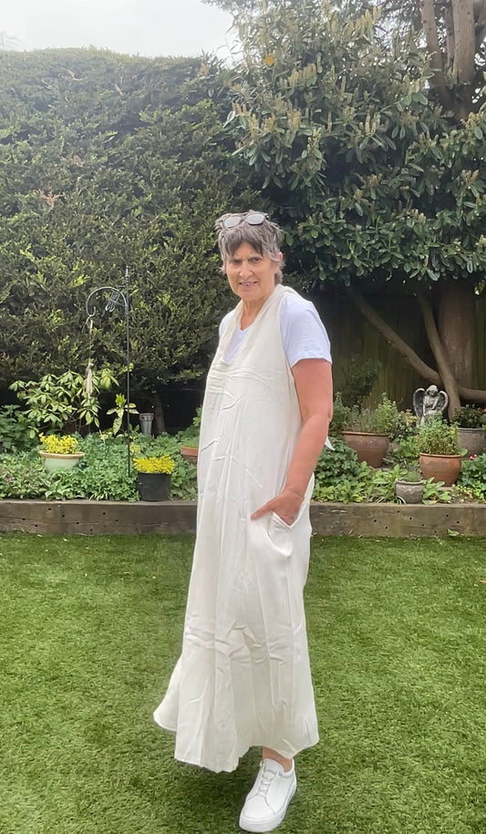Cream linen dress