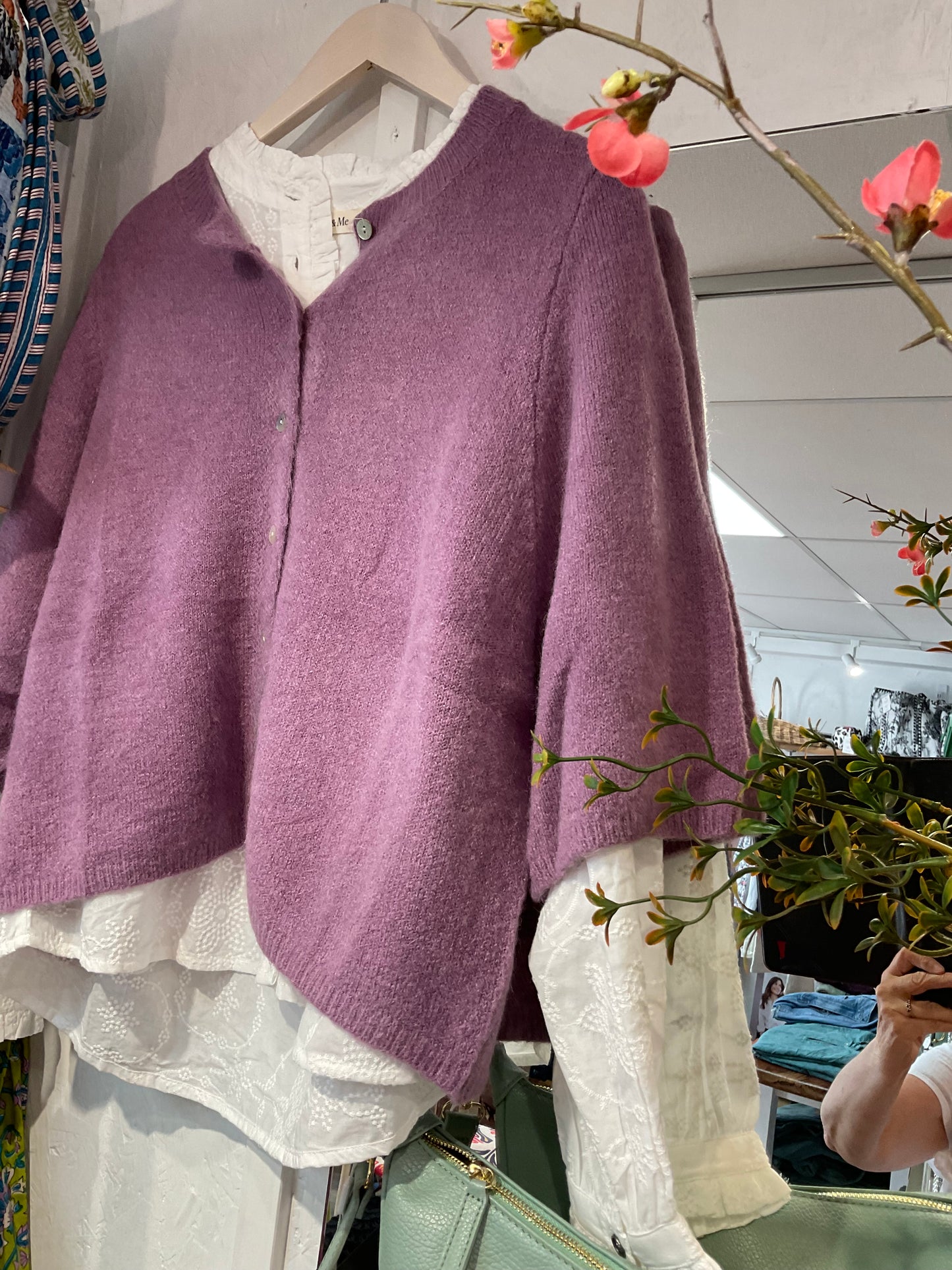 Barbs 3/4 sleeve alpaca cardigan