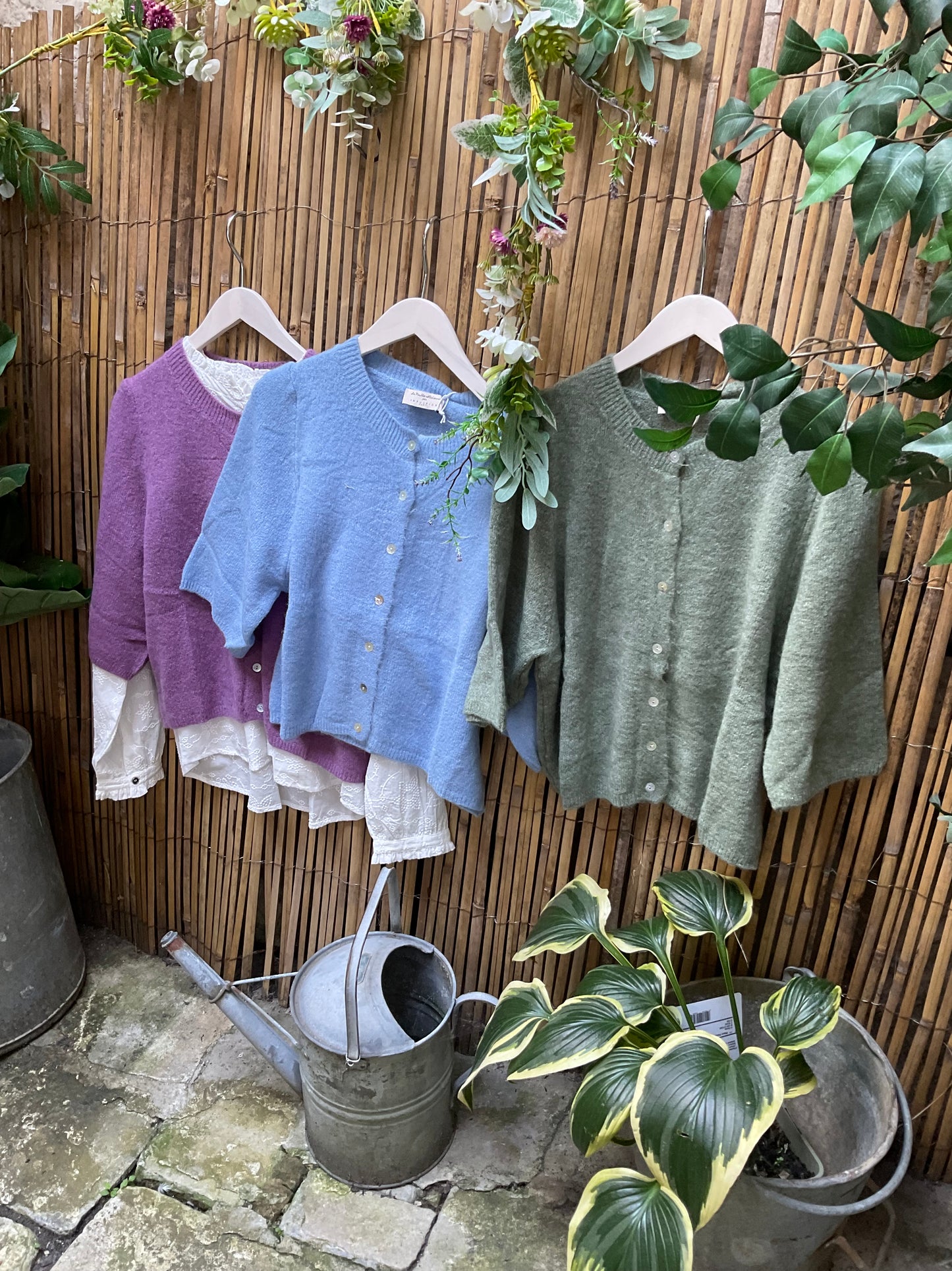 Barbs 3/4 sleeve alpaca cardigan