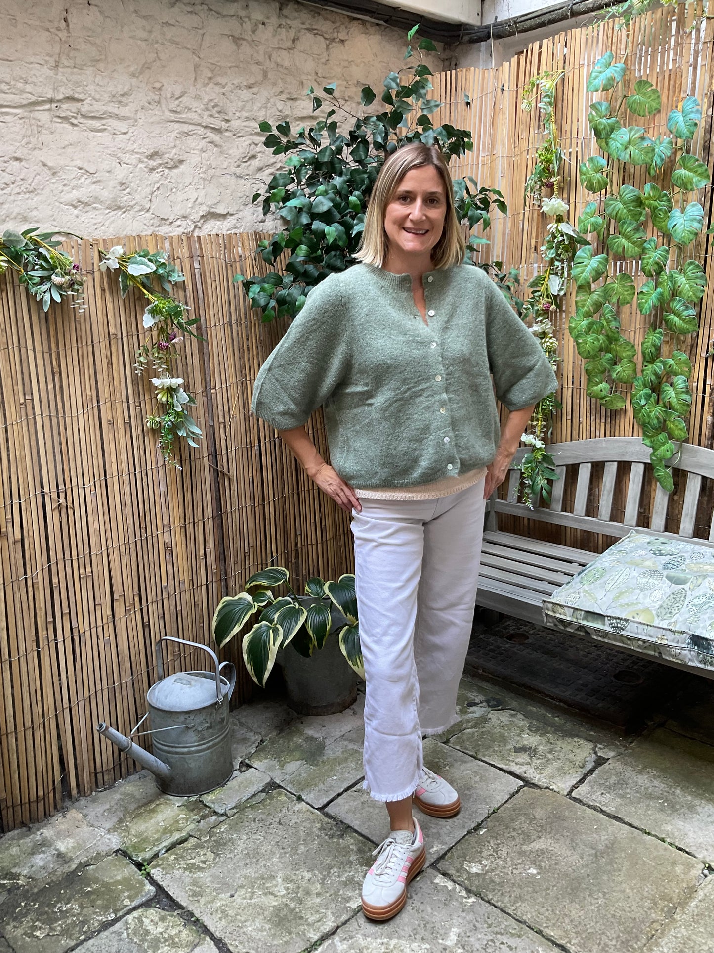 Barbs 3/4 sleeve alpaca cardigan