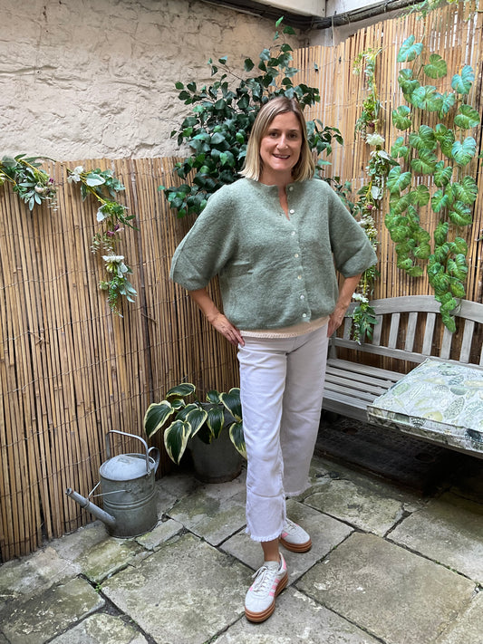 Barbs 3/4 sleeve alpaca cardigan