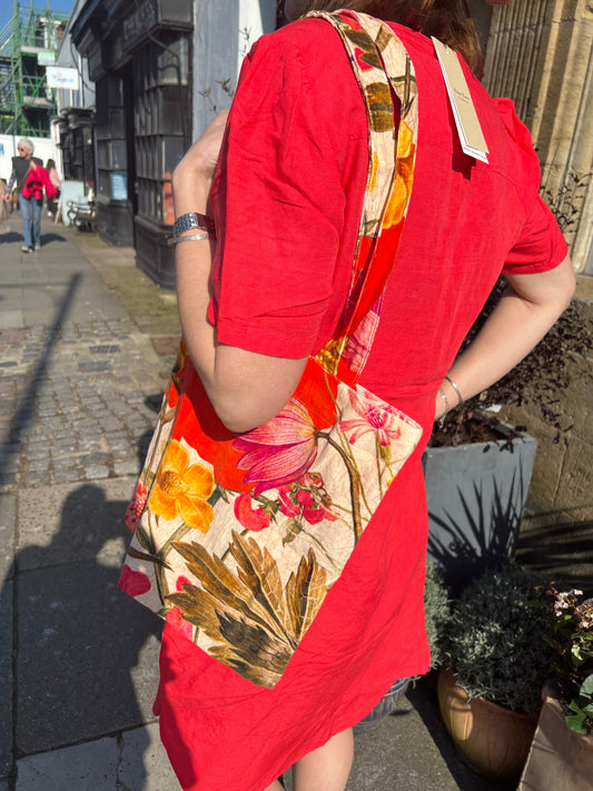 Peony Velvet Flower Tote Bag