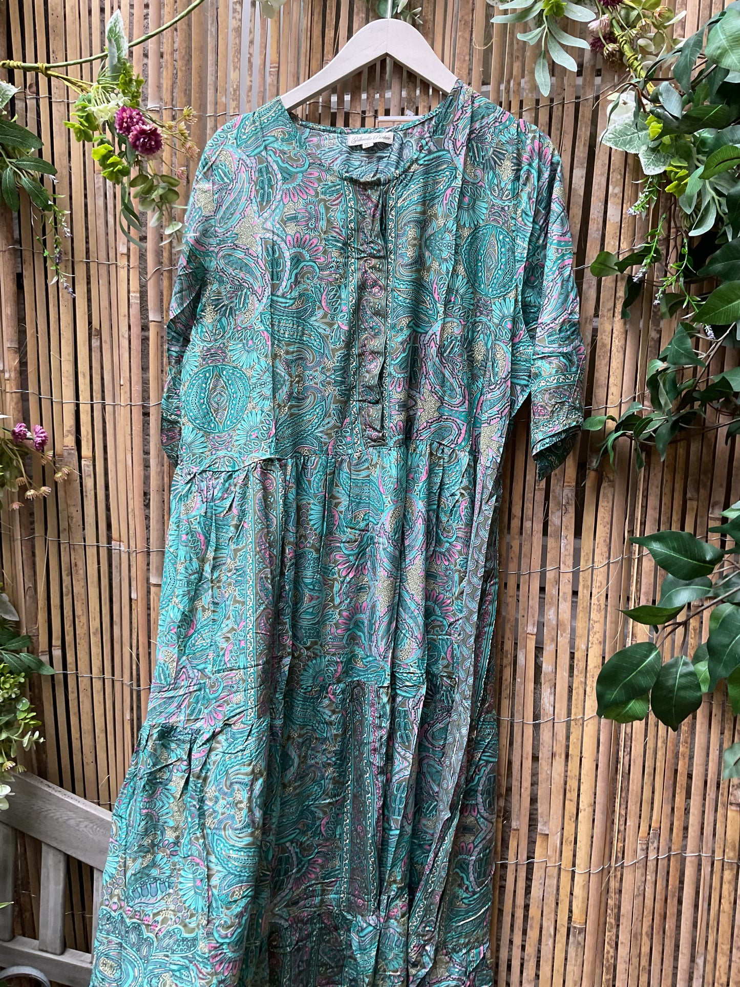 Metallic print dress