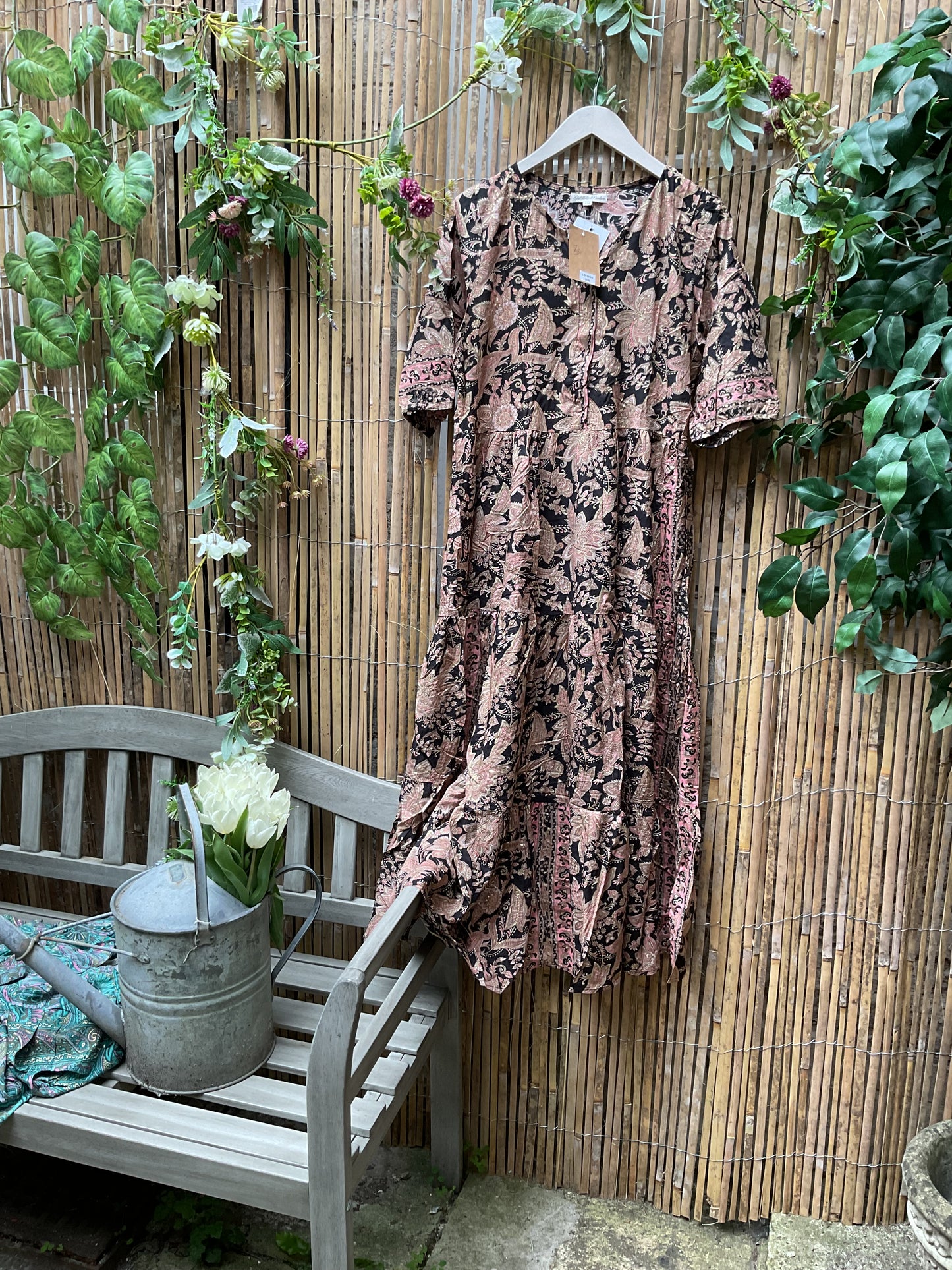 Metallic print dress