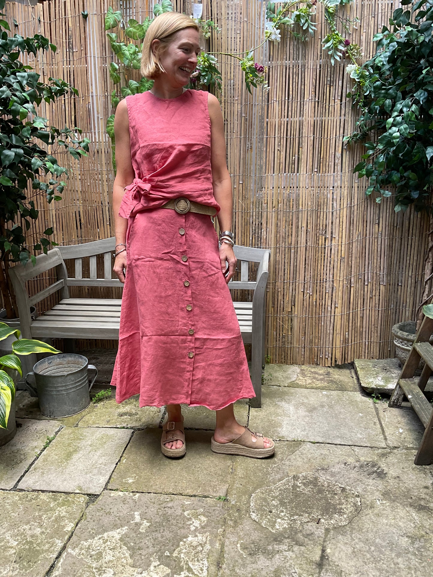 Terecotta linen skirt