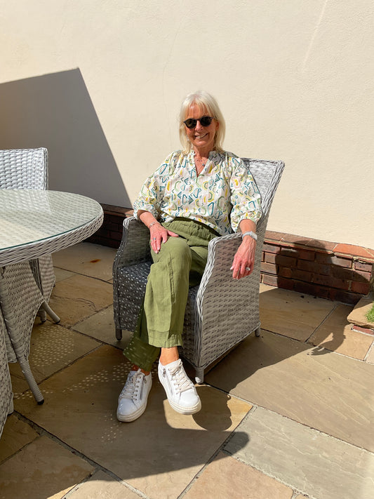 Styling our cotton printed blouse