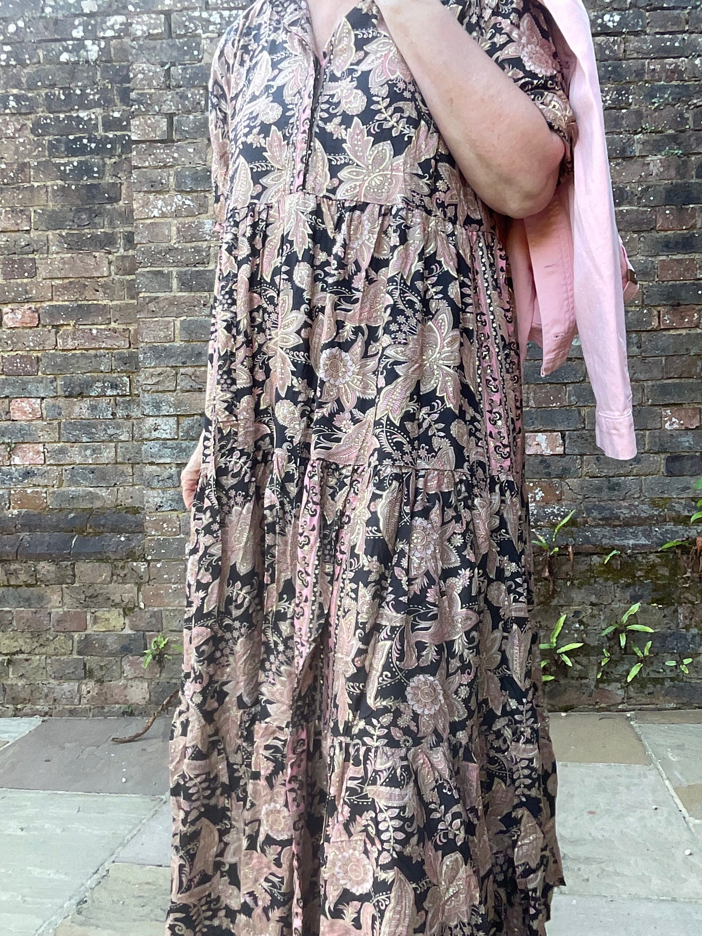 Metallic print dress