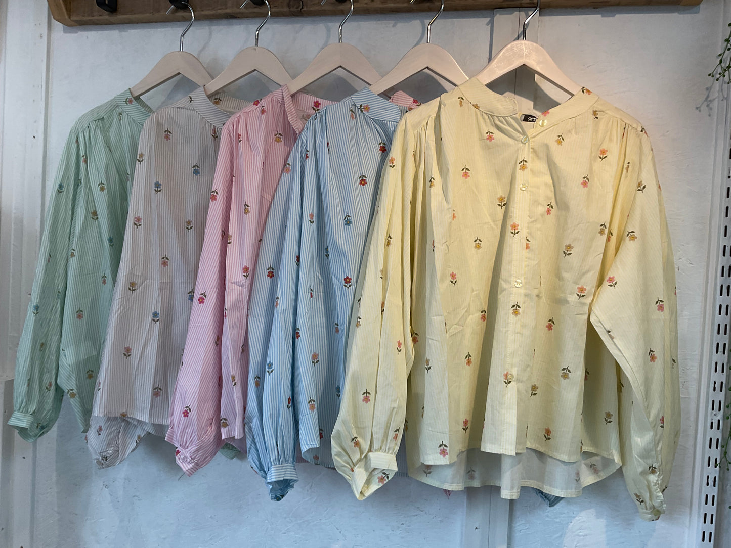 Betty Striped Floral Blouse (5 Colours)