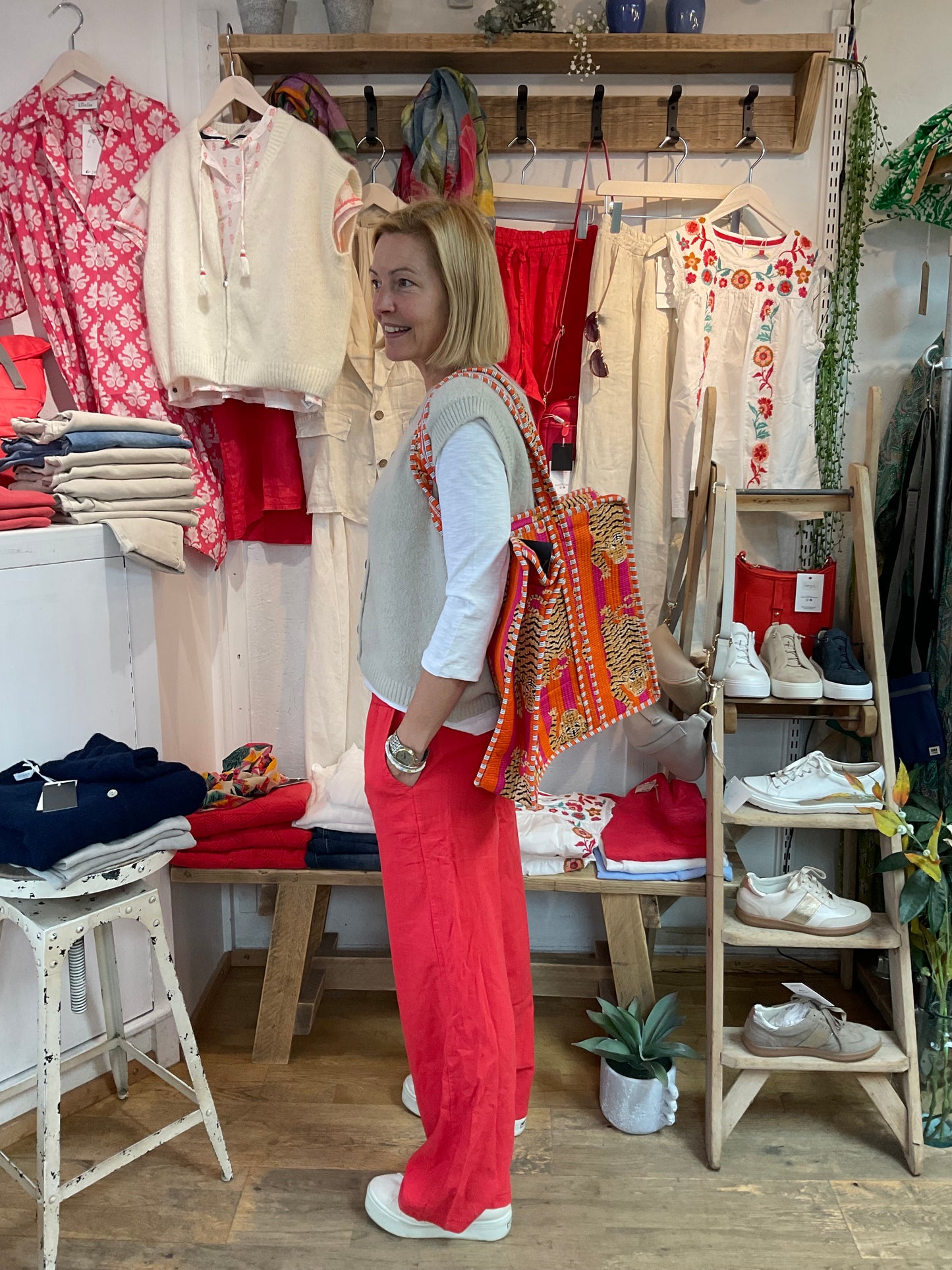 Summer styling our new linen mix trousers ..