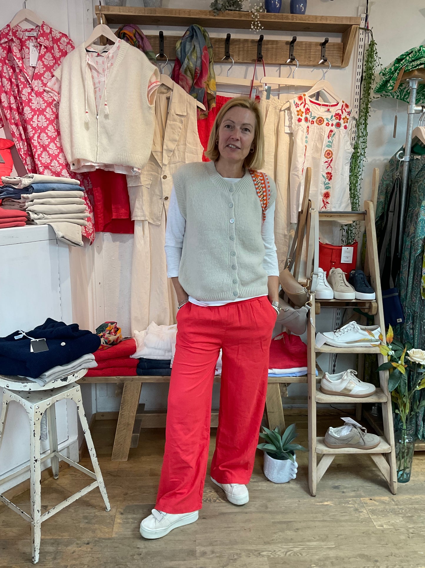 Summer styling our new linen mix trousers ..
