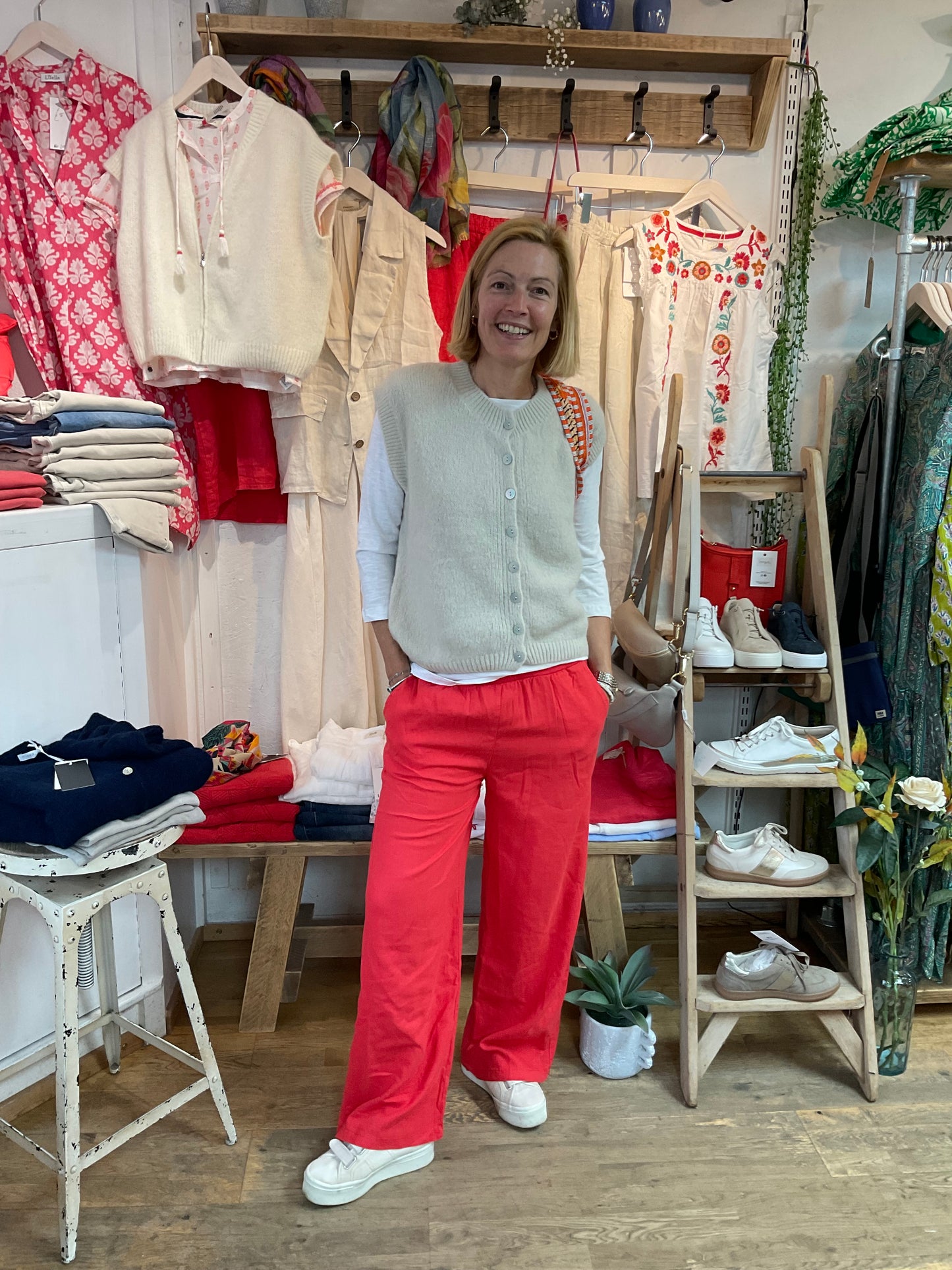 Summer styling our new linen mix trousers ..
