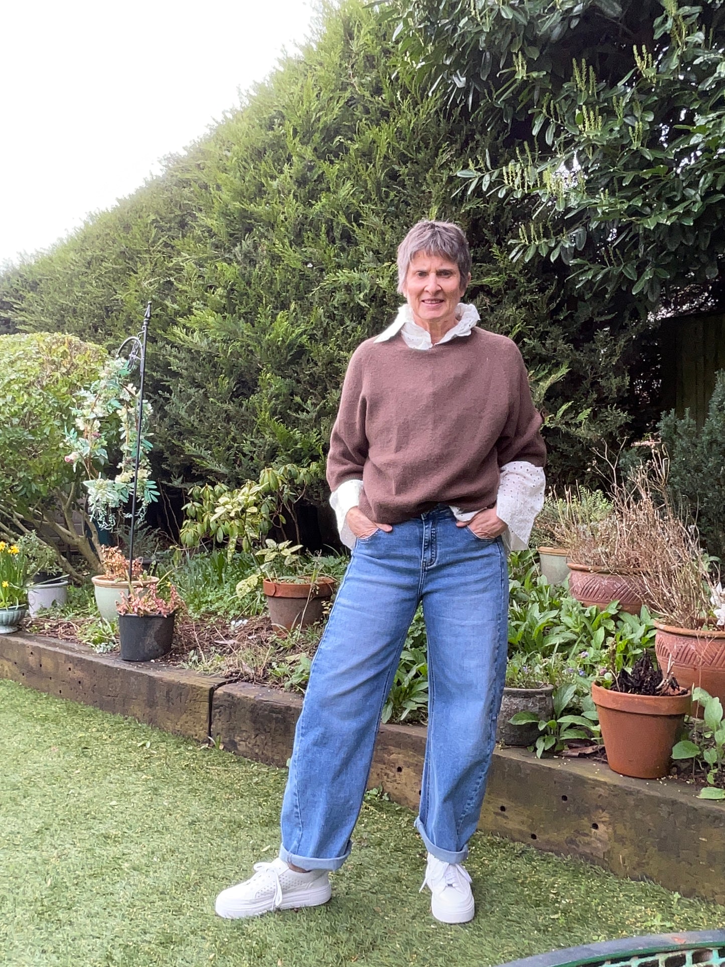 Chloe  Brown Short Sleeve Jumper