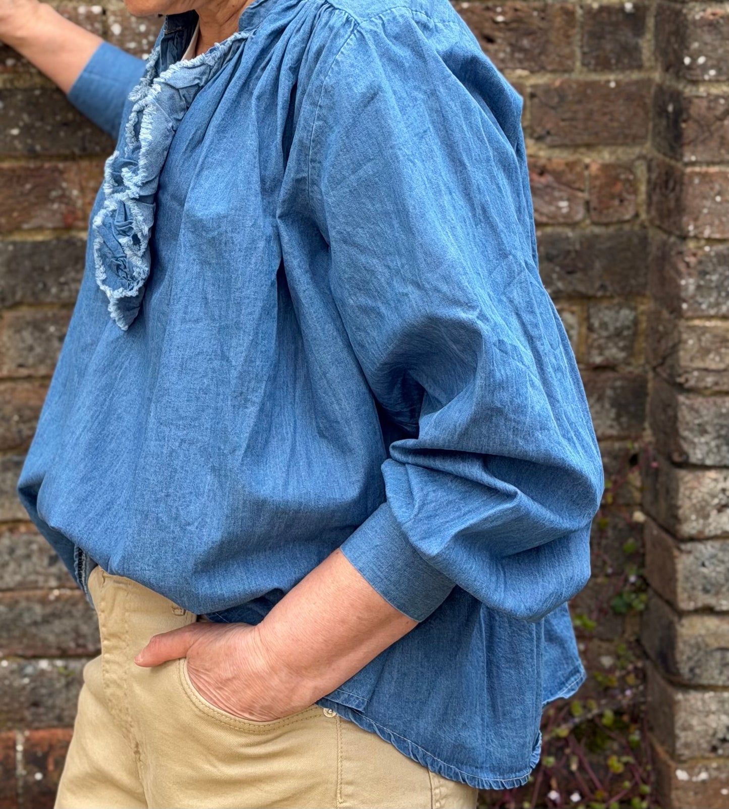 Fifi Chambray Frill Shirt