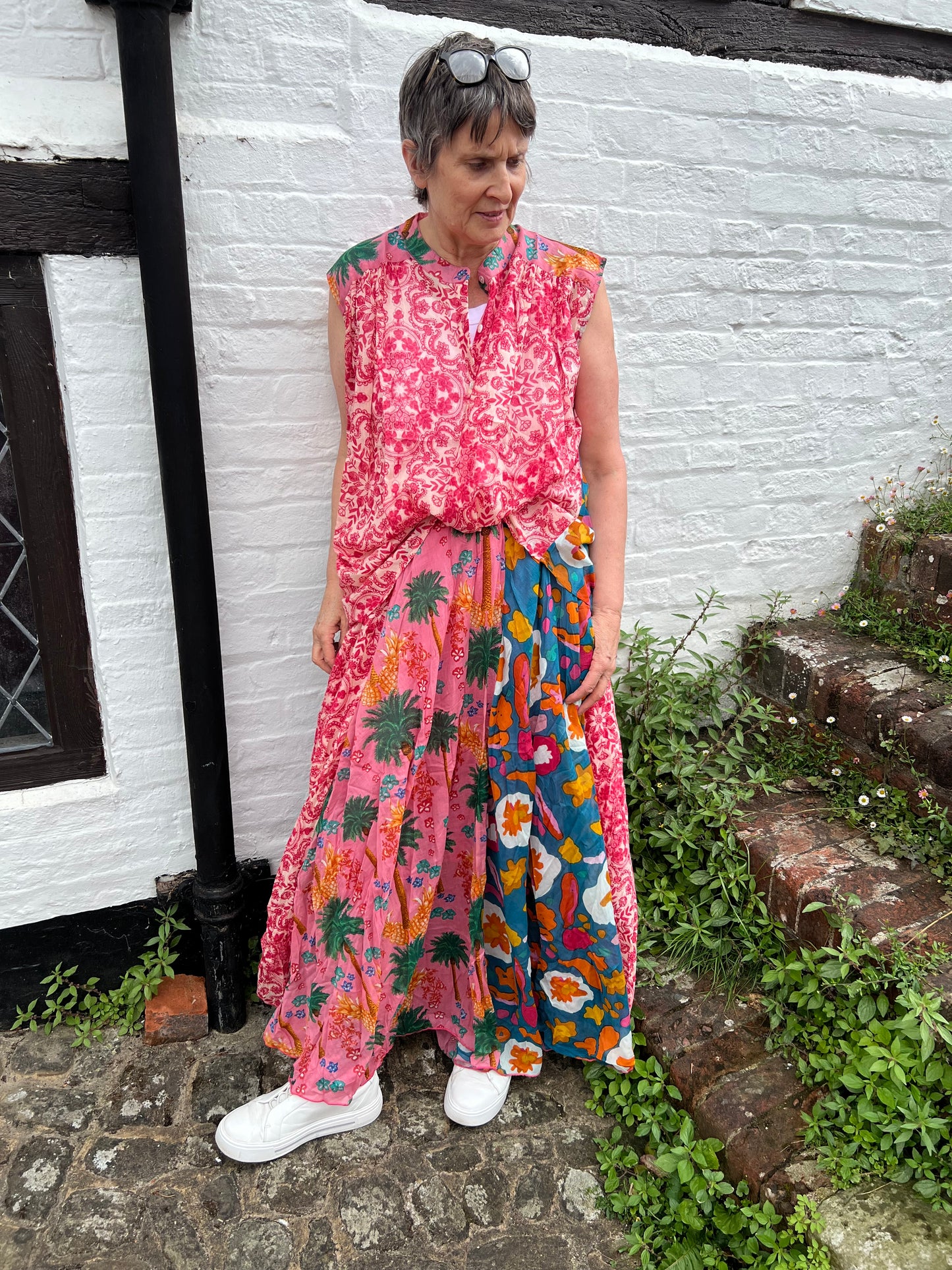 Fluer Combo Print Blouse