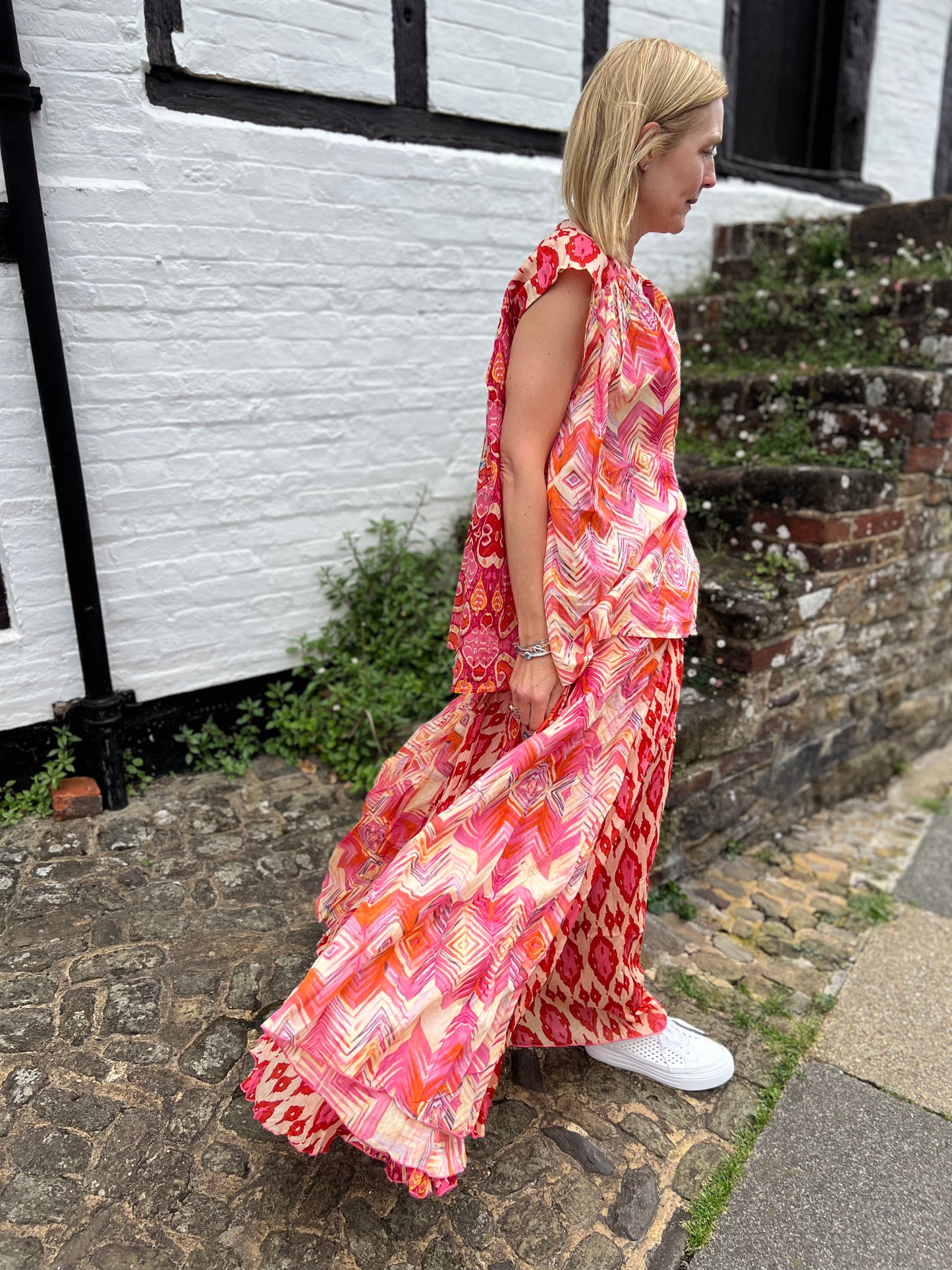 Philippa Fuchsia Print Skirt