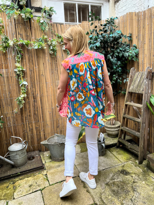 Fluer Combo Print Blouse