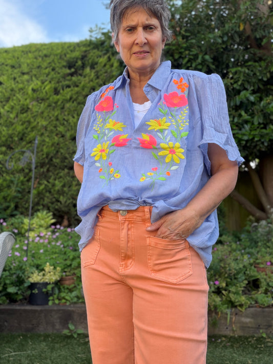 Fluro Flower Blouse