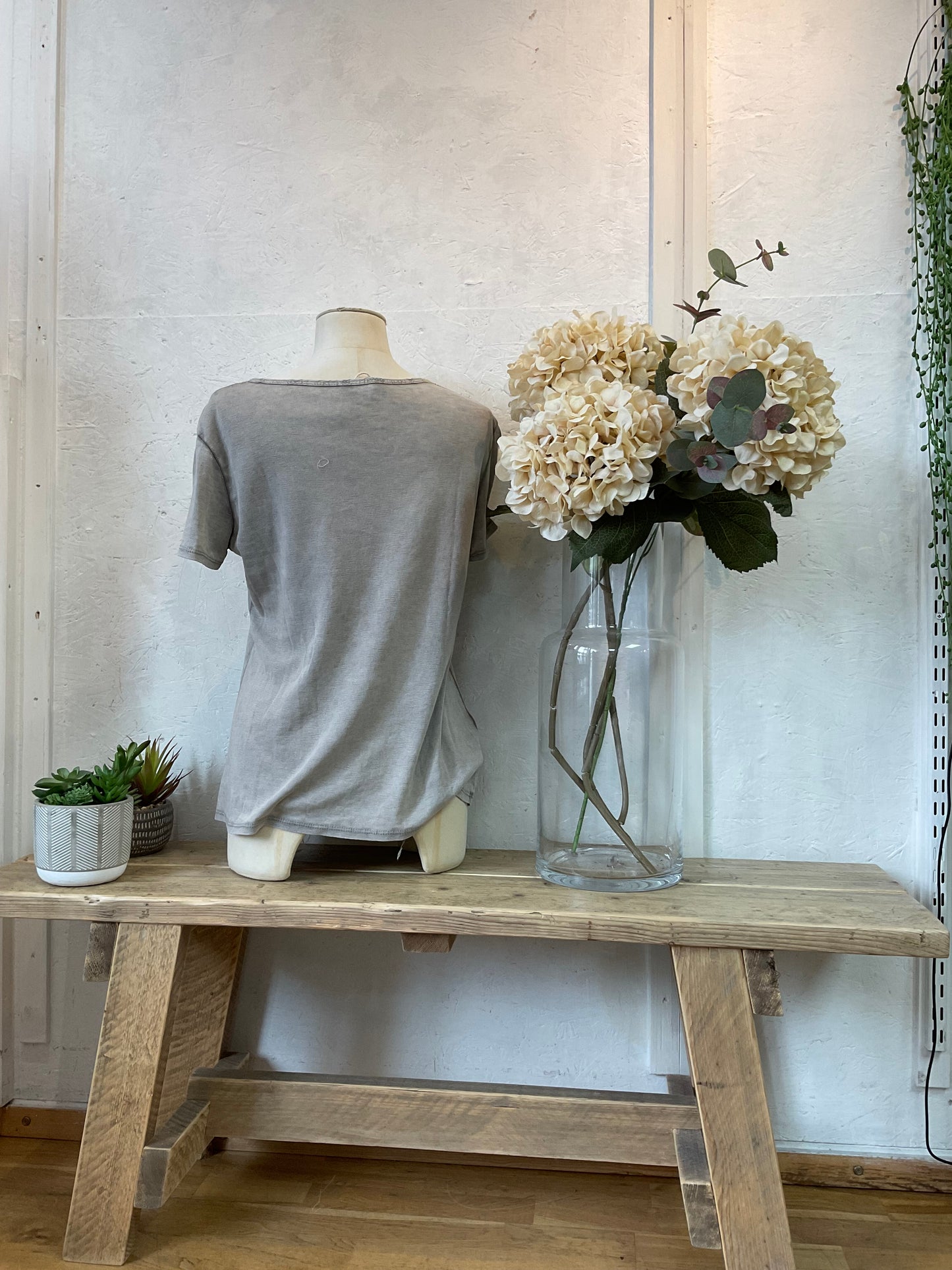 Sally Beige grandad top