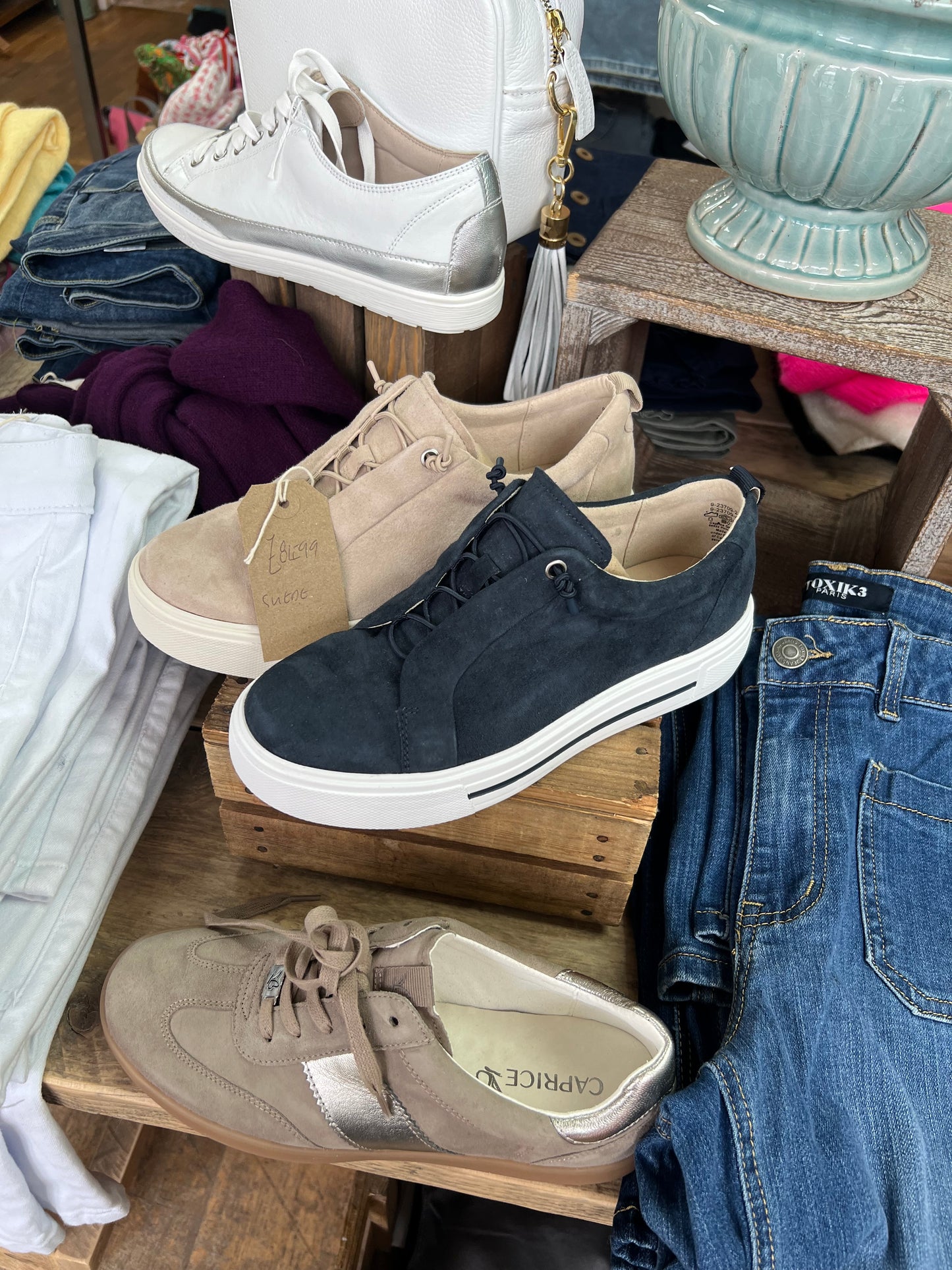 Caprice suede platform trainers