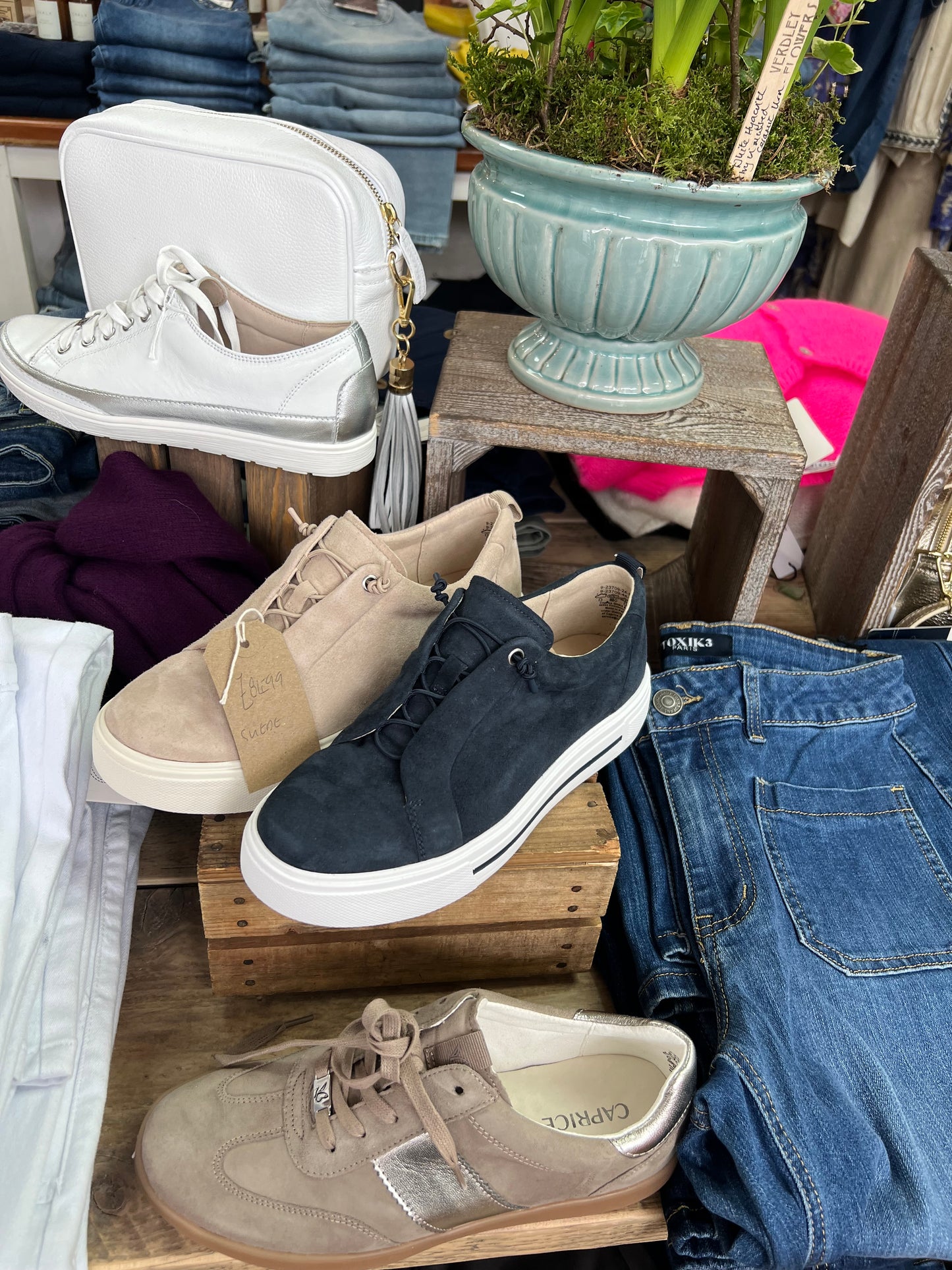 Caprice suede platform trainers