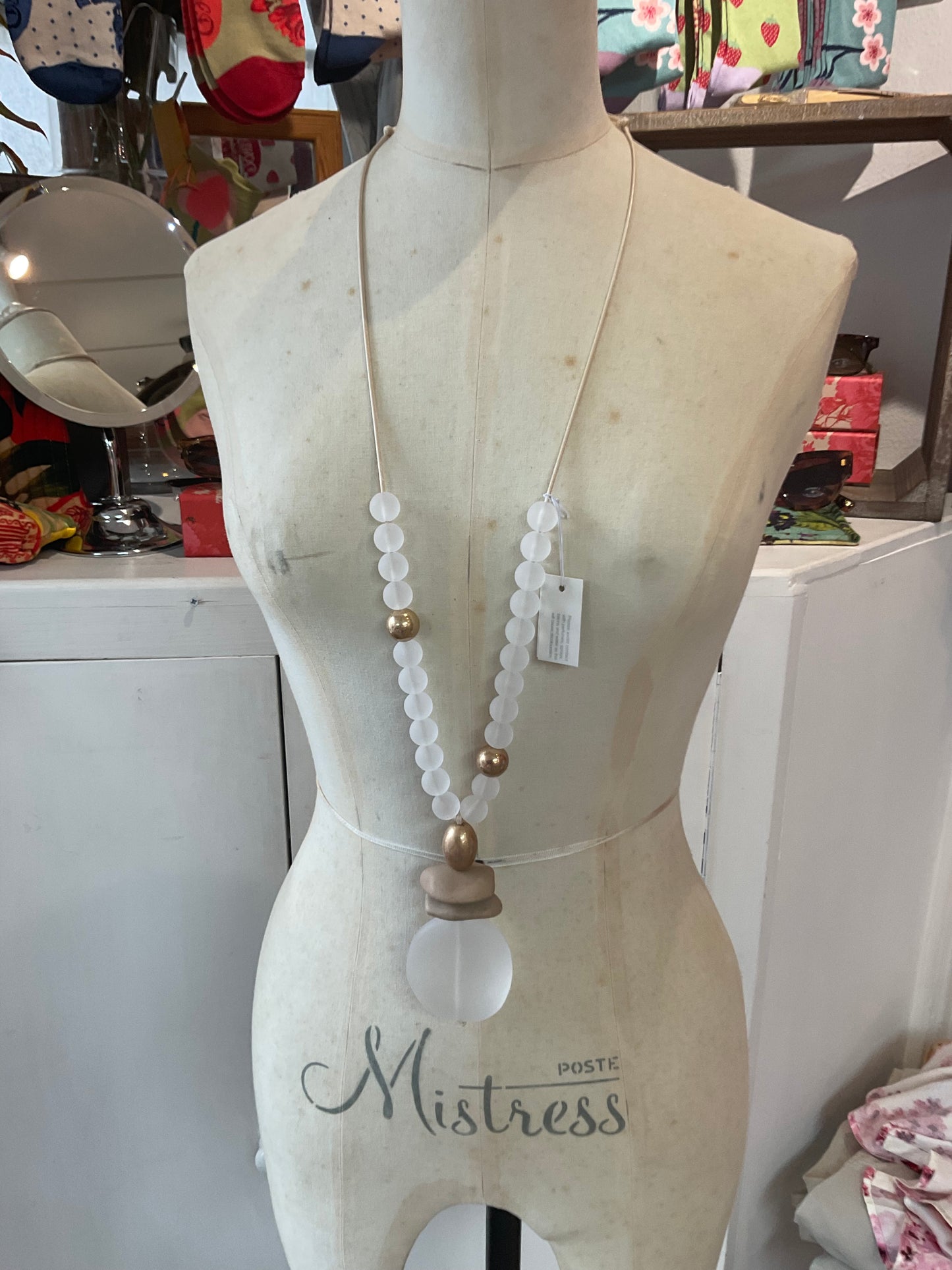 Pebble & Bead Long Necklace