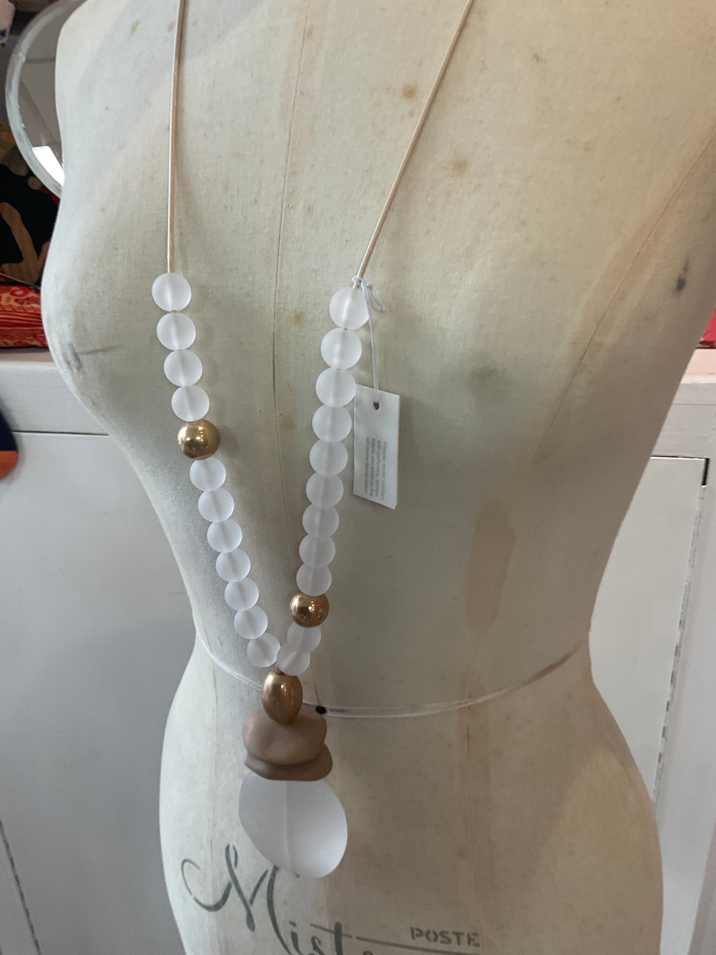 Pebble & Bead Long Necklace