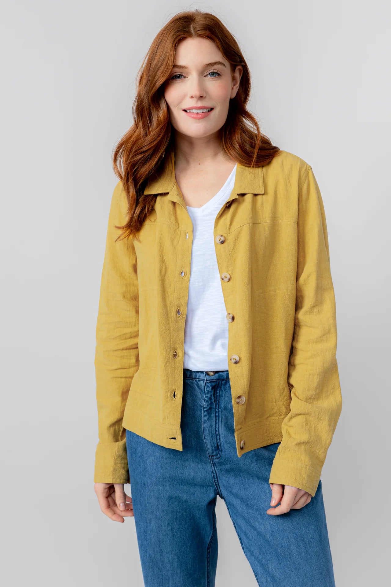 Mustard southwestern linen  jacket