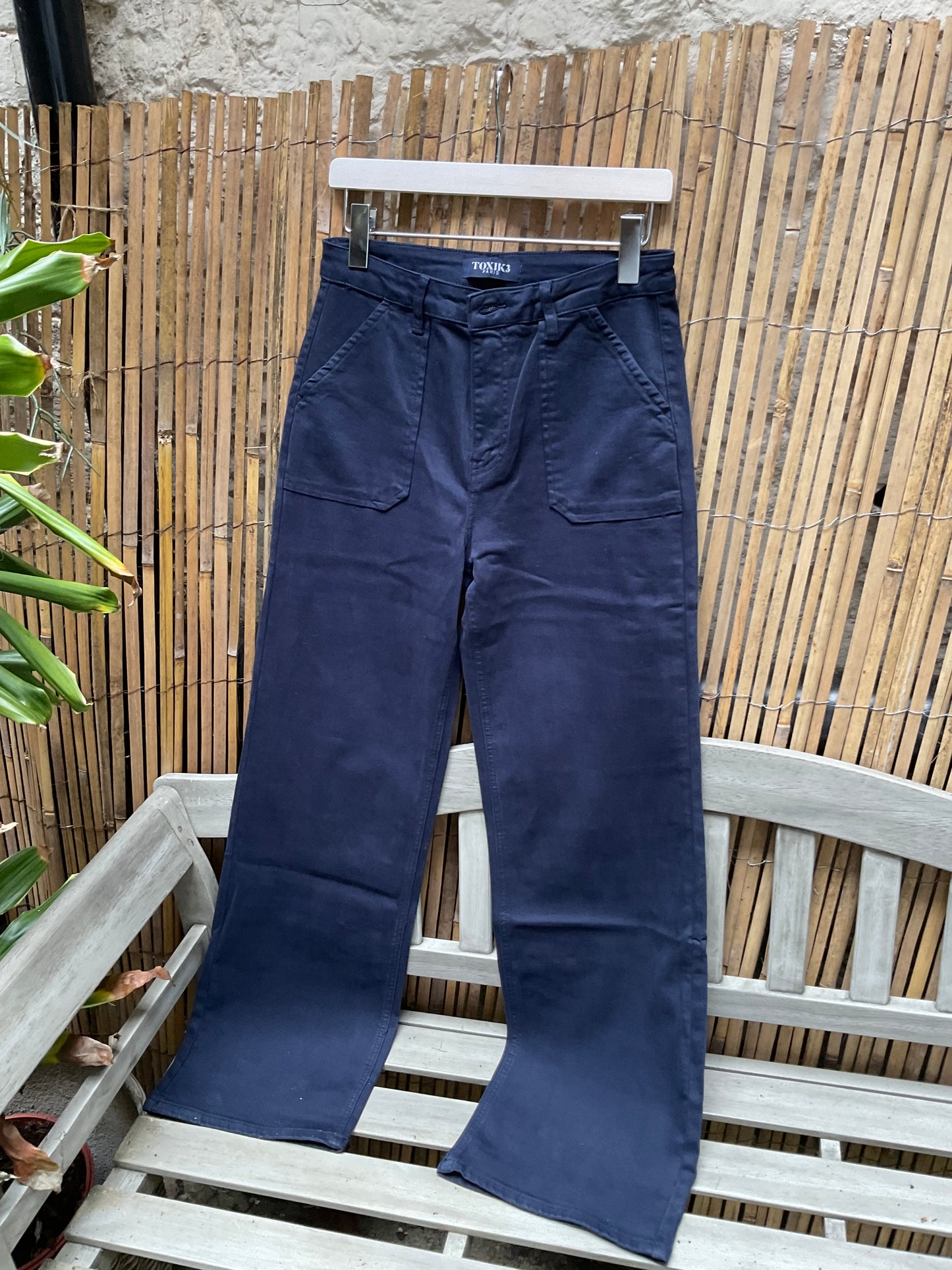 Toxik wide leg jeans - navy and denim