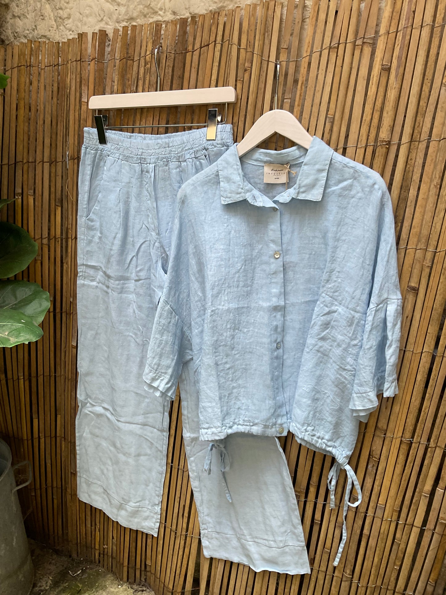 Linen shirts with tie detail