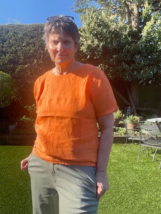 Louise plain linen top