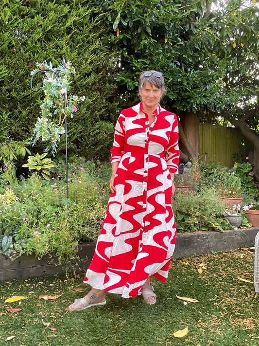 Goa red shirt dress