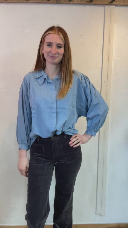 Lulu collar chambray blouse